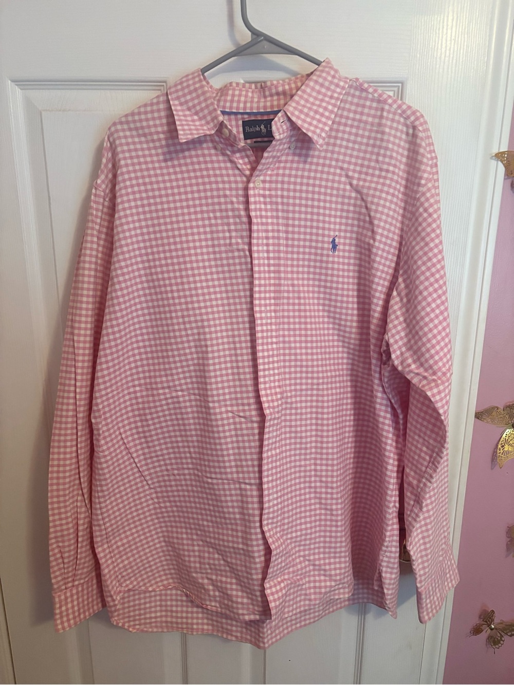 Ralph Lauren Pink Gingham Button-Down Shirt